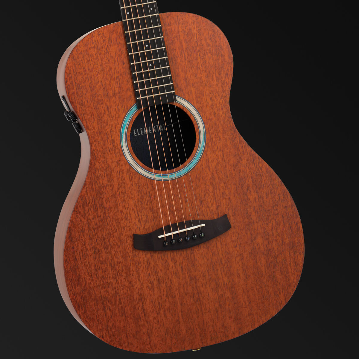 Tanglewood Elemental Solid Mahogany Top Parlour A/E Guitar [TE8-E-BL]