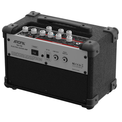 Aroma 15W Black Electric Guitar Amplifier with Footswitch and Drum Machine [TM-15S]