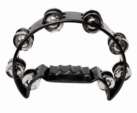 1/2 MOON TAMBOURINE 16 PR NKL DBL ROW BLACK