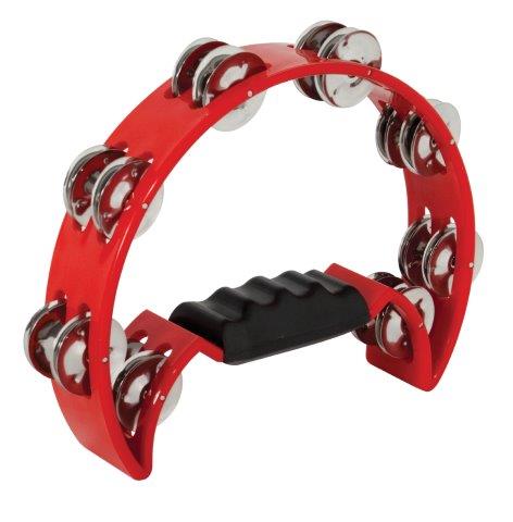 1/2 MOON TAMBOURINE 16 PR NKL DBL ROW RED