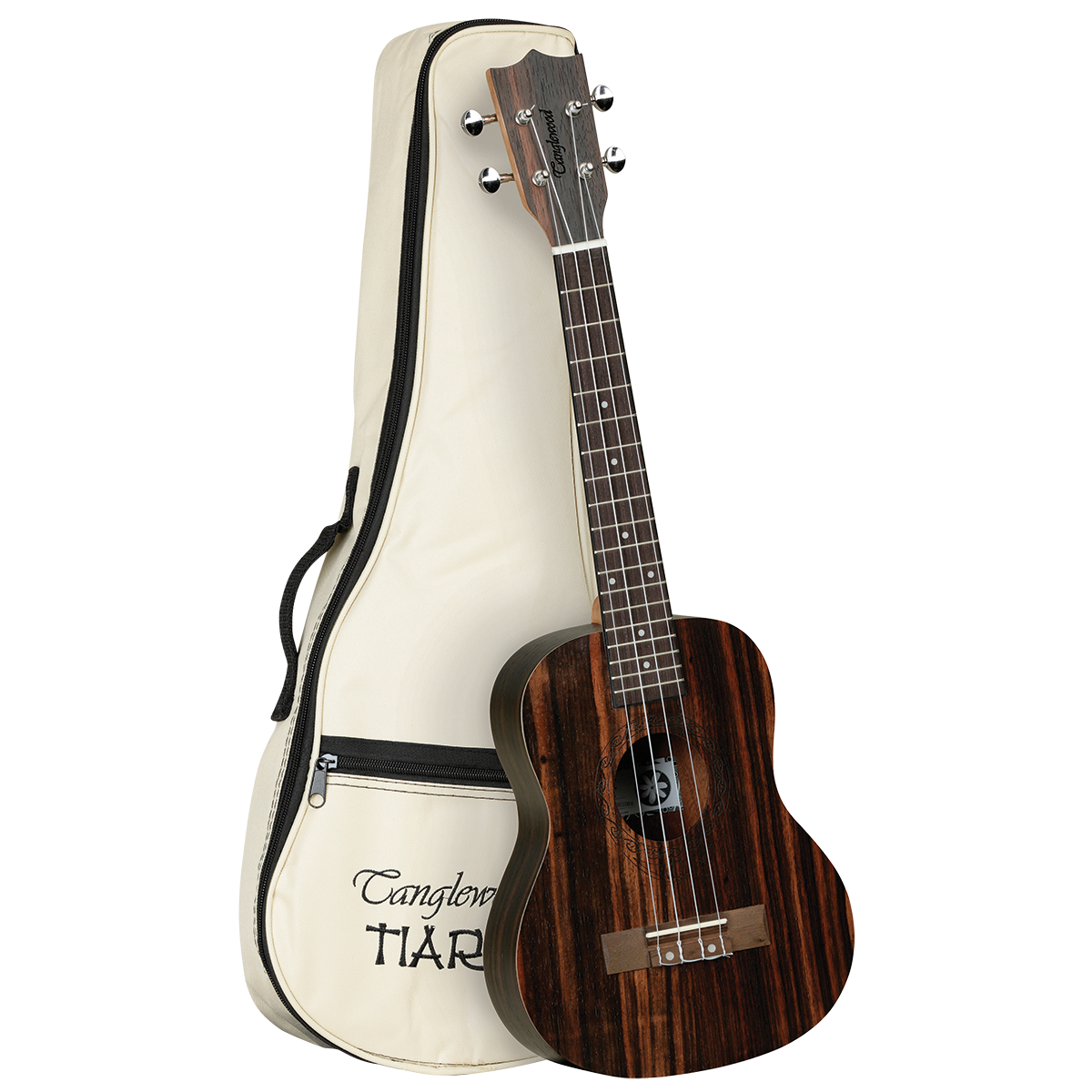 Tanglewood TWT19B Tiare Tenor Ukulele All Figured Ebony w/Gig Bag