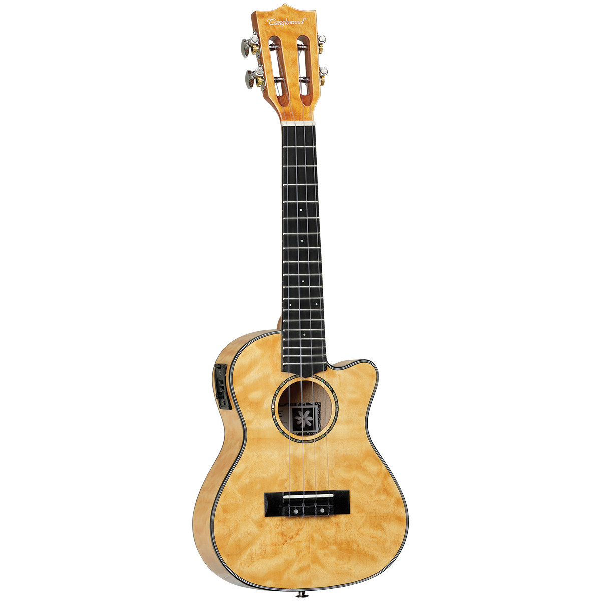Tanglewood TWT29E Tiare Concert Tennessee Honey Gloss Quilted Maple Cutaway Ukulele w/Pick Up