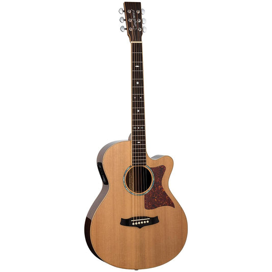 Tanglewood TW45RE Sundance Reserve All Solid Superfolk C/E Natural Cedar Top with Case