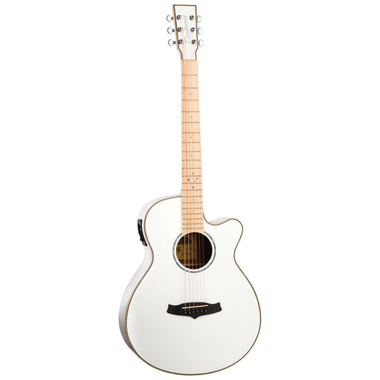 Tanglewood Winterleaf Pro Blonde Superfolk C/E Whitsunday White Gloss [TWPRO4-CE-BLW]