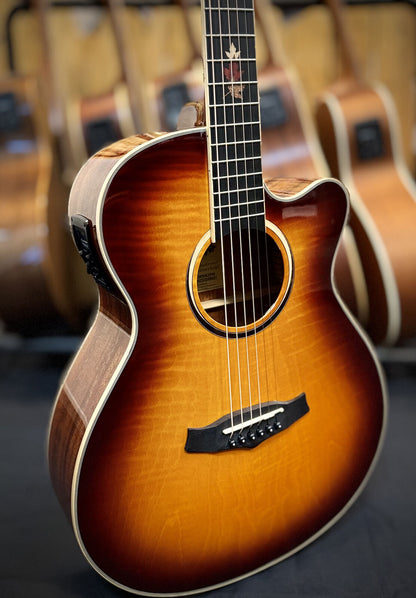 Tanglewood Winterleaf Exotic Superfolk Solid Top C/E Guitar with Sunburst Flame Maple [TWX4-CE-FM]