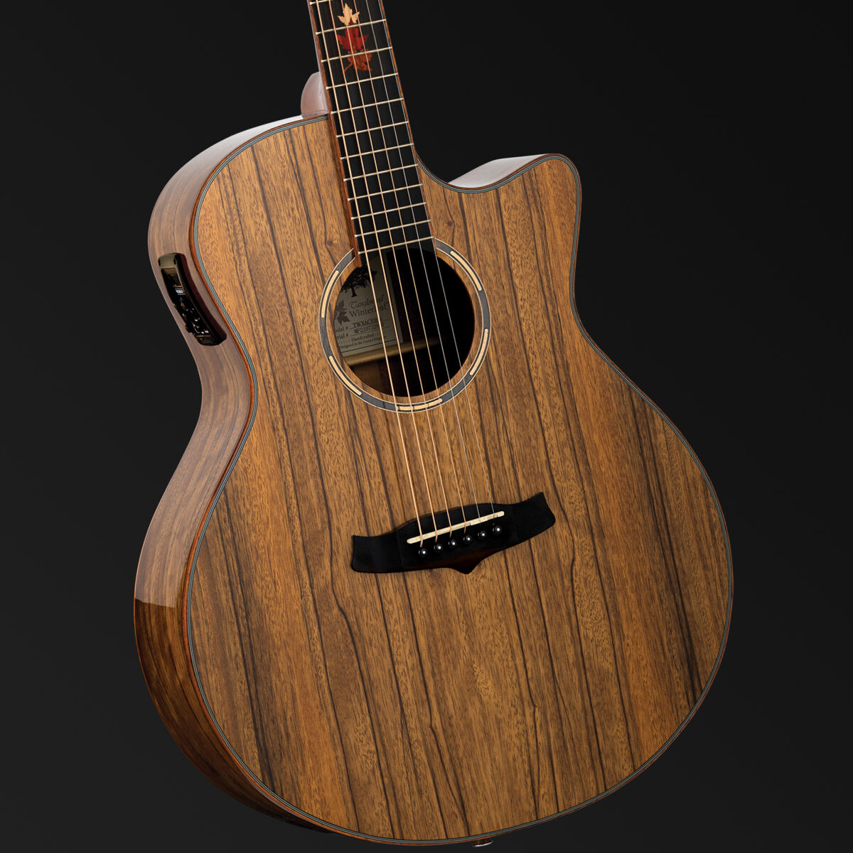 Tanglewood Winterleaf Exotic Superfolk Solid Top Venetian C/E Guitar all Black Walnut [TWX6-CE-BW]