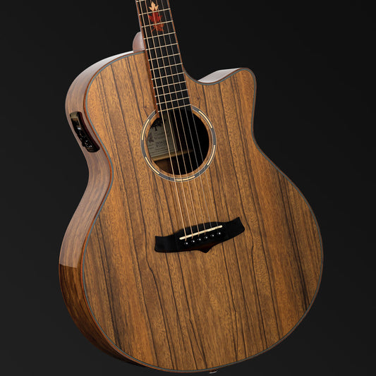 Tanglewood Winterleaf Exotic Superfolk Solid Top Venetian C/E Guitar all Black Walnut [TWX6-CE-BW]