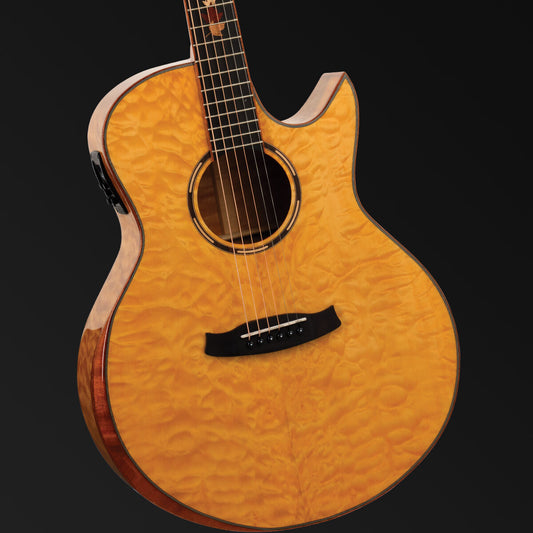 Tanglewood Winterleaf Exotic Solid Top Grand Auditorium Guitar with Florentine Cutaway and Arm Carve [TWX6-CE-SMF]