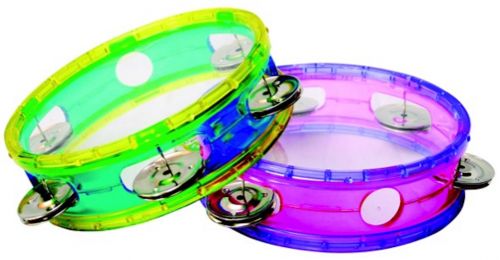 06 INCH TAMBOURINE TRANSPARENT PINK RIM