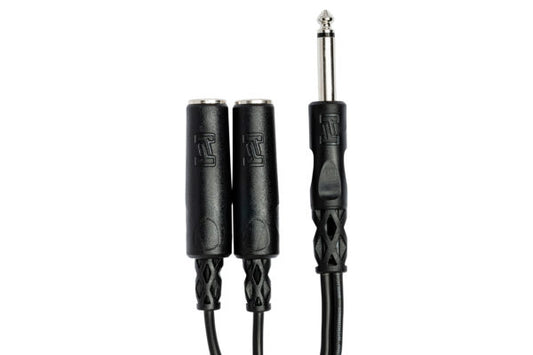 HOSA Y Cable 1/4" TS To Dual 1/4" TSF | HOS-YPP111
