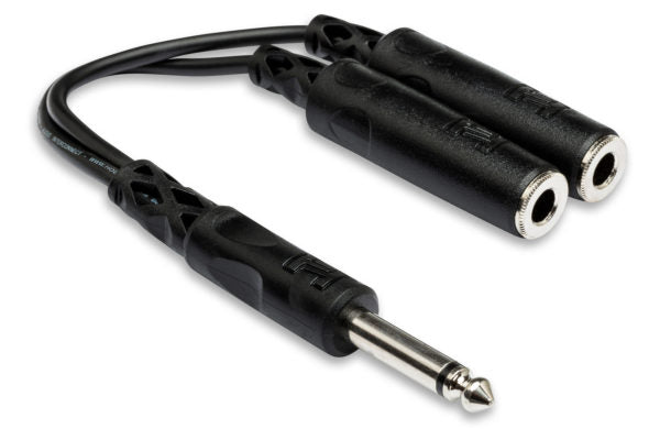 HOSA Y Cable 1/4" TS To Dual 1/4" TSF | HOS-YPP111