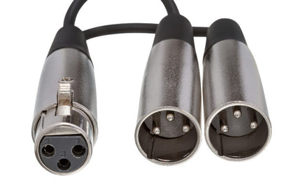 HOSA Y Cable XLR3F To Dual XLR3M 18" | HOS-YXM101.5