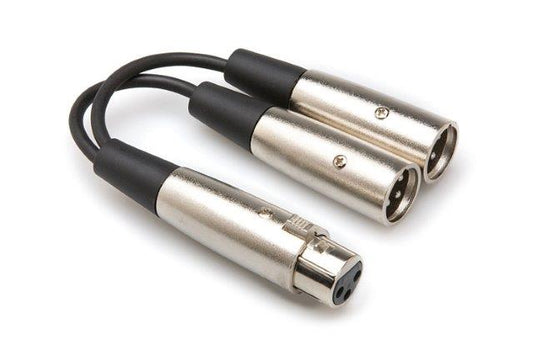 Y CABLE XLR3F TO DUAL XLR3M 18 IN