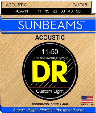 DR Strings Sunbeam 11-50 Custom Light Acoustic Guitar String Set | Phosphor Bronze | RCA-11