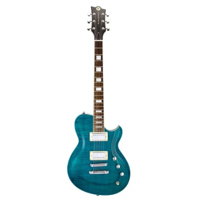 Reverend Roundhouse FM Trans Turquoise Flame Maple