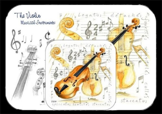Little Snoring Placemat & Coaster Violin Set