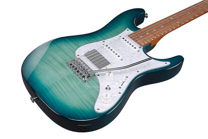 Ibanez AZ22S1F Premium Electric Guitar With Bag | Transparent Turquoise Burst